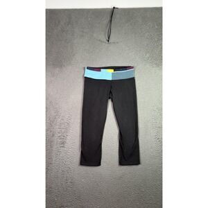 Lululemon Leggings Womens Small Black Blue Groove Crop Yoga Athletic Pants Gym